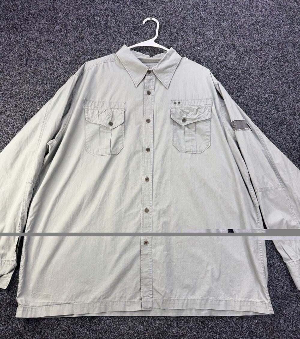 LL Cool J 1984 Button Up Shirt Mens XXL Eucalyptus Sage Long Sleeve 100% Cotton